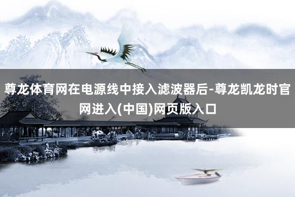 尊龙体育网在电源线中接入滤波器后-尊龙凯龙时官网进入(中国)网页版入口