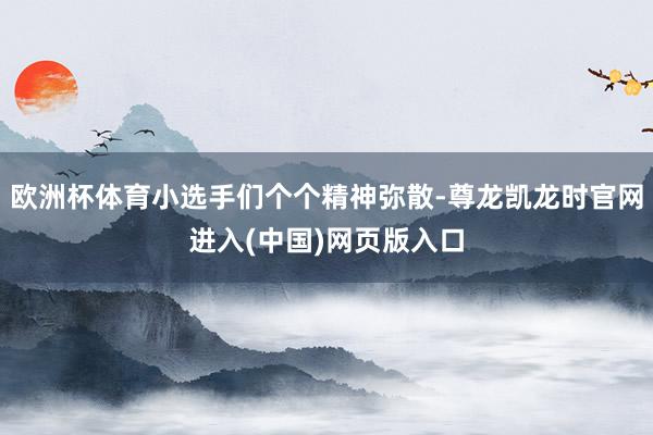 欧洲杯体育小选手们个个精神弥散-尊龙凯龙时官网进入(中国)网页版入口