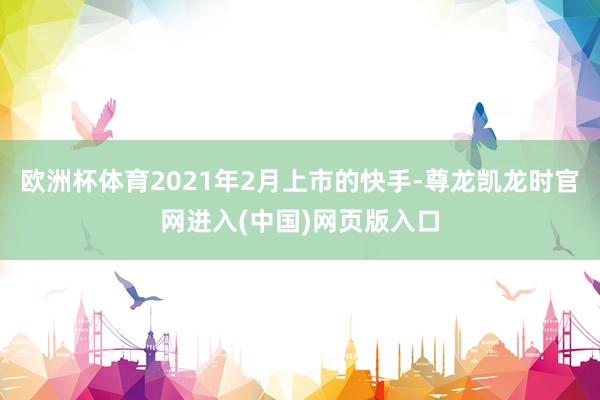 欧洲杯体育2021年2月上市的快手-尊龙凯龙时官网进入(中国)网页版入口