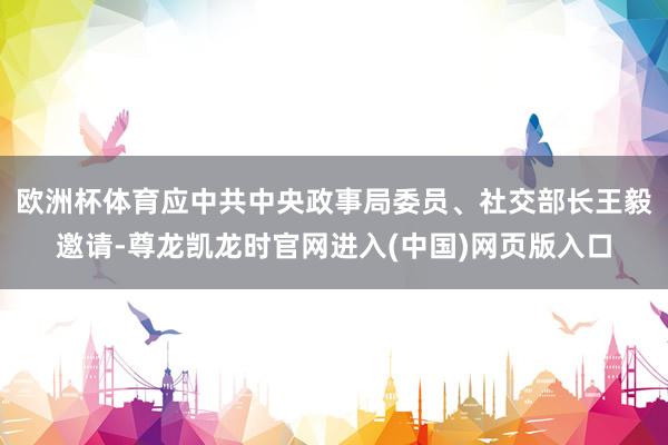 欧洲杯体育应中共中央政事局委员、社交部长王毅邀请-尊龙凯龙时官网进入(中国)网页版入口