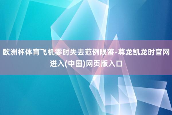 欧洲杯体育飞机霎时失去范例陨落-尊龙凯龙时官网进入(中国)网页版入口