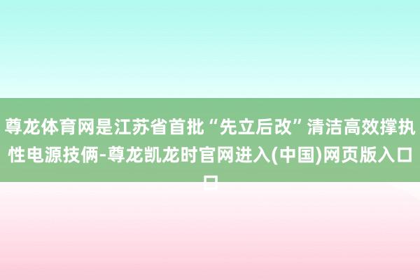 尊龙体育网是江苏省首批“先立后改”清洁高效撑执性电源技俩-尊龙凯龙时官网进入(中国)网页版入口