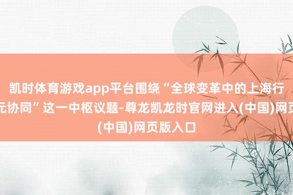 凯时体育游戏app平台围绕“全球变革中的上海行径与多元协同”这一中枢议题-尊龙凯龙时官网进入(中国)网页版入口