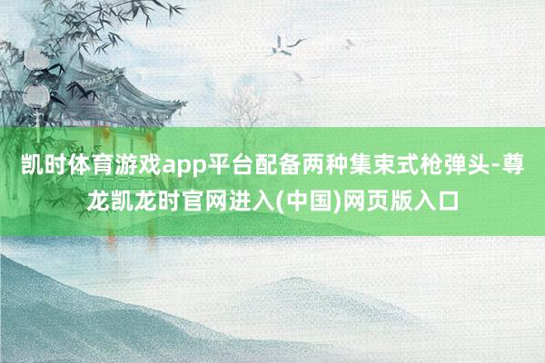 凯时体育游戏app平台配备两种集束式枪弹头-尊龙凯龙时官网进入(中国)网页版入口